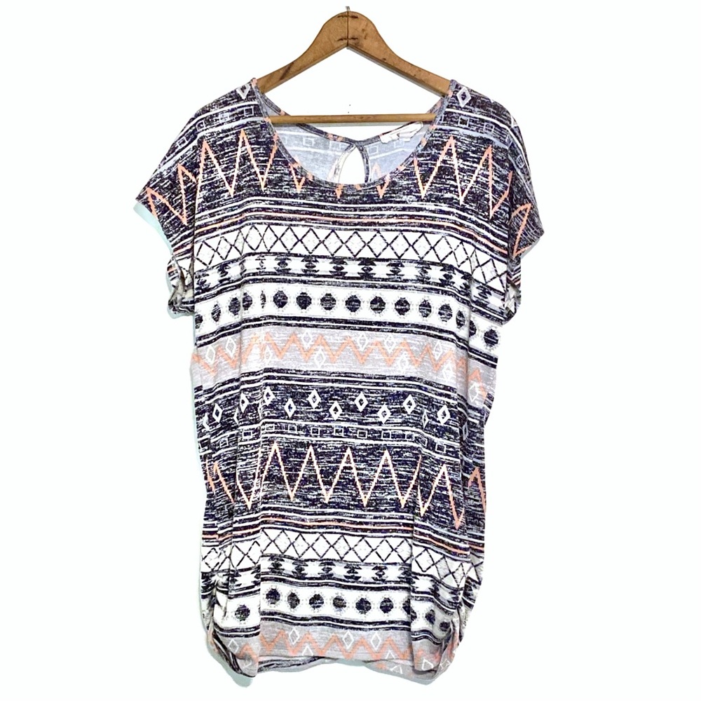 Love Delirious Maternity Boho Knit Top Tribal Aztec Dolman Sleeve Tunic Blouse